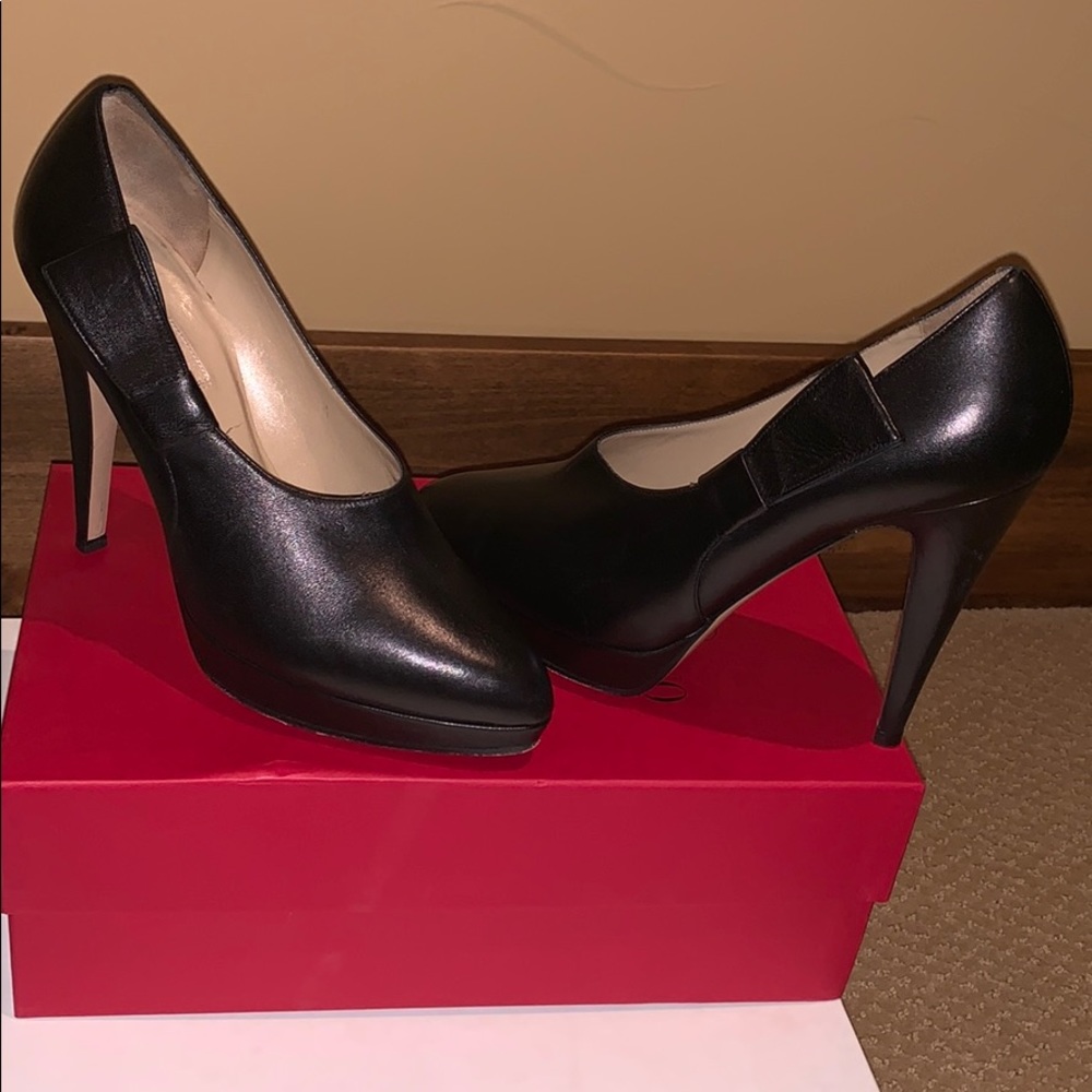 Valentino black leather bow